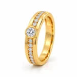 Solitaire Bezel Lab Grown Diamond Ring for Men Side View