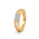Bold Chevron Lab Grown Diamond Gold Ring for Men standing side angle