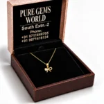 Elegant Bow Design Lab Grown Diamond Pendant with Pear Shaped Diamond in 18KGold for Women - Image 5