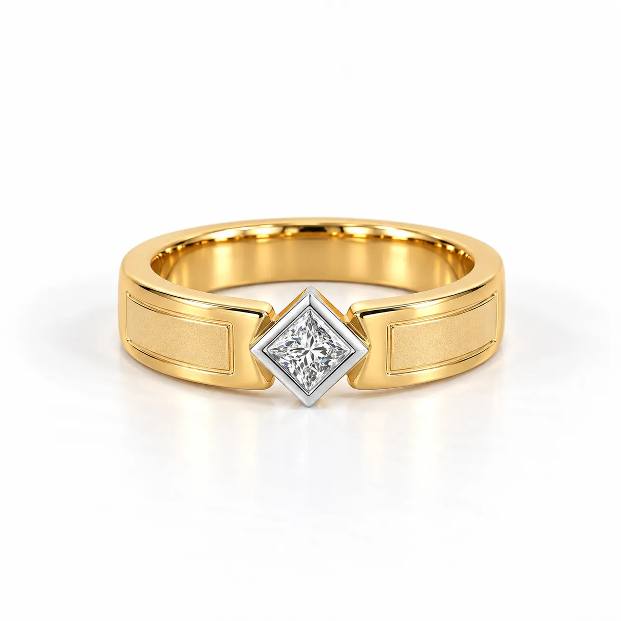 Classic Princess Solitaire Lab Grown Diamond Men’s Ring Classic Princess Solitaire Lab Grown Diamond Men’s Ring in Yellow Gold