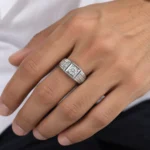 Crownline Lab Grown Diamond Men’s Ring on Male Model Hand
