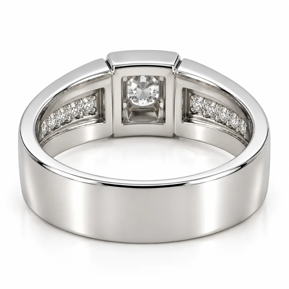 Crownline Lab Grown Diamond Men’s Ring Back and Inner View