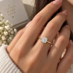 Cushion Cut Lab Grown Diamond Ring – 18K Gold & Diamond Ring - Image 4