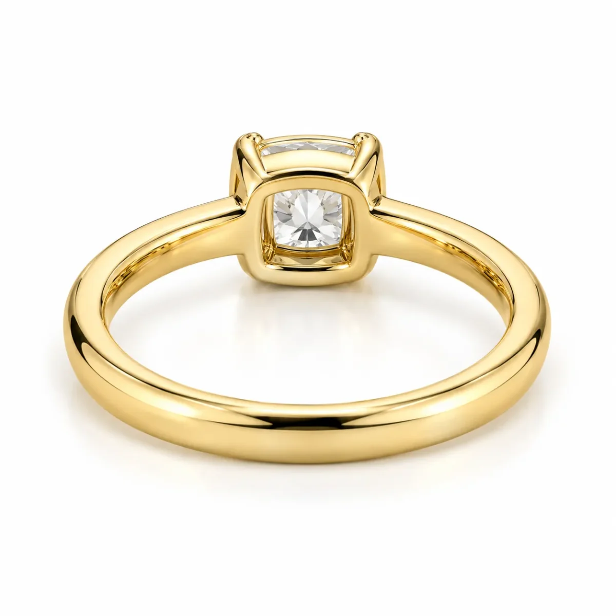 Cushion Glow Lab Grown Diamond Ring Back and Inner View