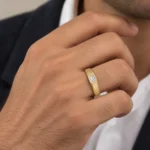 : Daily Elegance Lab Grown Diamond Ring for Men on Male Model Hand