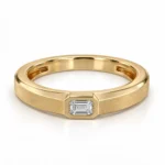 Daily Elegance Lab Grown Diamond Ring for Men in Yellow Gold Front View