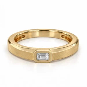Daily Elegance Lab Grown Diamond Ring for Men in Yellow Gold Front View