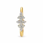 Diamond Vine Lab Grown Diamond Nose Ring Front View in Yellow Gold