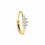 Diamond Vine Lab Grown Diamond Nose Ring Right Side Profile View