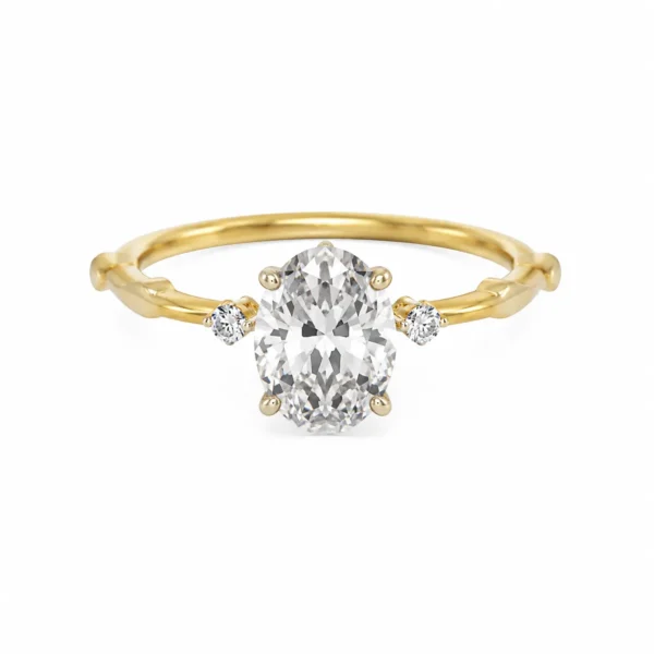 Elegant Oval Solitaire Diamond Ring featuring a brilliant oval-cut lab-grown diamond in a timeless solitaire setting designed for maximum sparkle and sophistication.