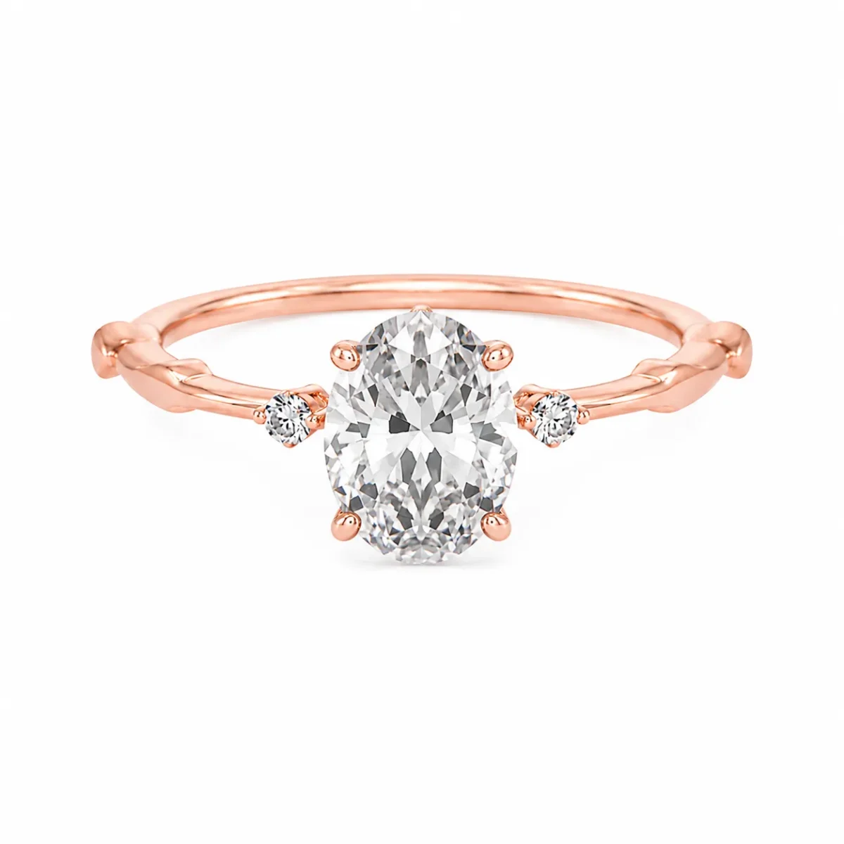 Elegant Oval Solitaire Diamond Ring | Lab Grown Diamond Ring - Image 3