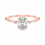 Elegant Oval Solitaire Diamond Ring | Lab Grown Diamond Ring - Image 3