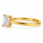 Emerald Cut (0.50 Carat) Lab Grown Diamond Ring |18K Gold Ring - Image 3