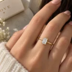 Emerald Cut (0.50 Carat) Lab Grown Diamond Ring |18K Gold Ring - Image 5