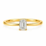 Emerald Cut Lab Grown Diamond Ring featuring a stunning emerald-cut lab grown diamond with elegant step-cut facets in a sophisticated fine jewellery setting.