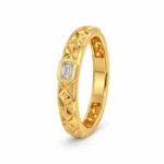 Everyday Luxe Lab Grown Diamond Ring for Men yellow gold angled view