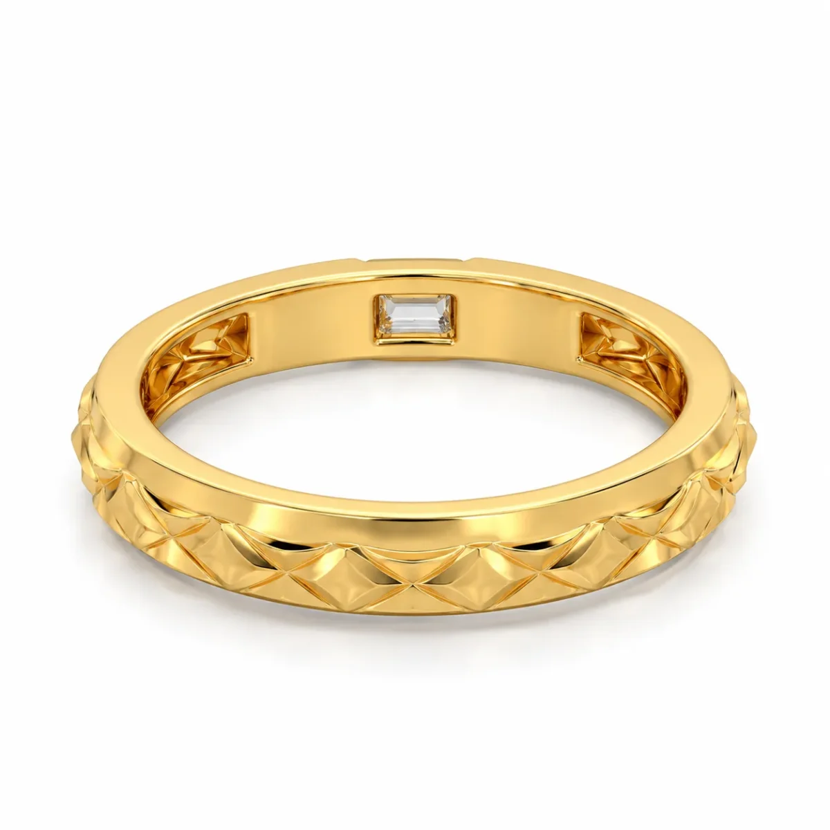 Everyday Luxe Lab Grown Diamond Ring for Men yellow gold back and inner view