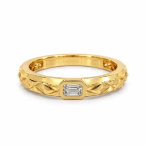 Everyday Luxe Lab Grown Diamond Ring for Men yellow gold front view