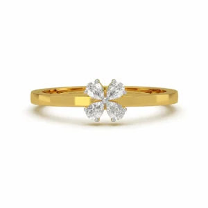 Flower Shape Lab Grown Diamond Ring for Women in 18K Gold featuring a floral-inspired diamond cluster design with brilliant sparkling lab-grown diamonds.