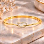 Elegant 18K Leaf Swirl Lab Grown Diamond Gold Bracelet for Women - Image 3