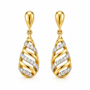 Spiral Lab Grown Diamond Drop Earrings for Women 0.60 Carat