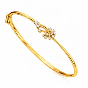 18K floral vine lab grown diamond gold bracelet for women