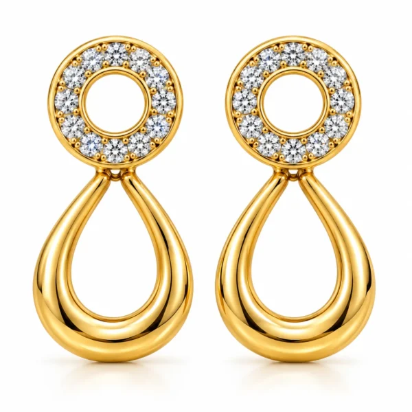 Round Lab Grown Diamond Teardrop Earrings for Women 0.40 Carat