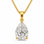 18K Gold Pear Cut Lab Grown Diamond Solitaire Pendant for Women