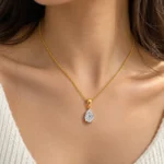 Pear Shape Lab Grown Diamond Solitaire Pendant in Gold - Image 2