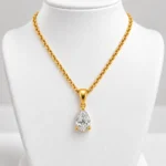Pear Shape Lab Grown Diamond Solitaire Pendant in Gold - Image 4