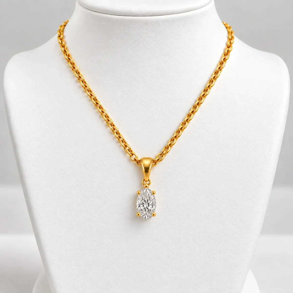 Oval Solitaire Pendant – Elegant Minimal Jewellery for Everyday Luxury - Image 4