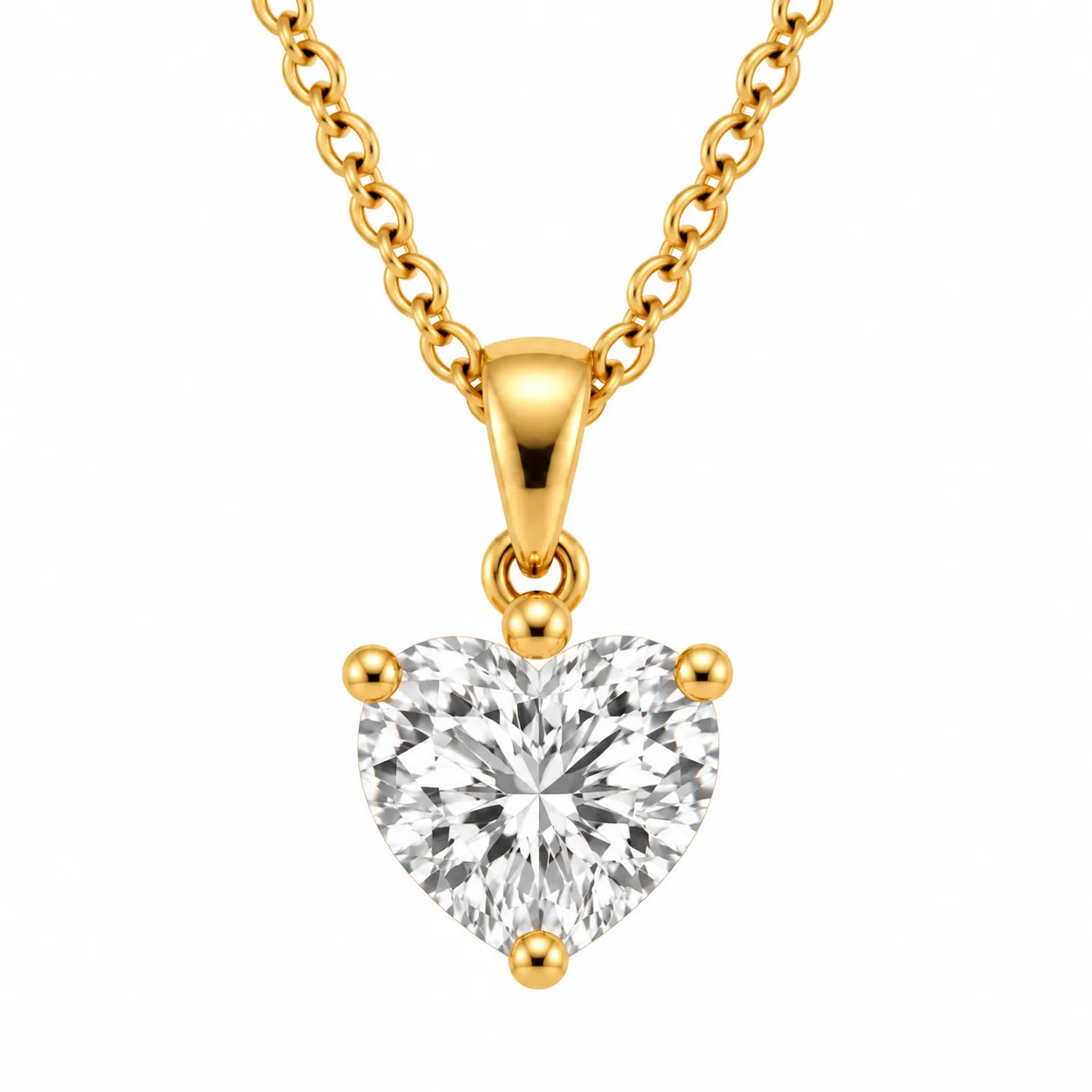 18K Gold Heart Cut Lab Grown Diamond Solitaire Pendant 18K Gold Heart Cut Lab Grown Diamond Solitaire Pendant for Women