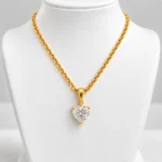 Elegant Heart-Shaped Solitaire Lab Grown Diamond Pendant in Gold - Image 4
