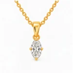 18K Gold Marquise Cut Lab Grown Diamond Solitaire Pendant for Women