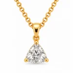 18K Gold Trillion Cut Lab Grown Diamond Solitaire Pendant for Women