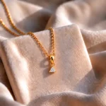 Trillion Cut Lab Grown Diamond Solitaire Pendant in Gold - Image 3