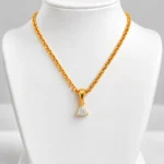 Trillion Cut Lab Grown Diamond Solitaire Pendant in Gold - Image 4