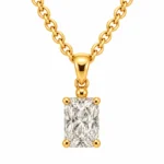18K Gold Radiant Cut Lab Grown Diamond Solitaire Pendant for Women