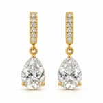Pear Cut Lab Grown Diamond Drop Earrings for Women 1.40 Carat