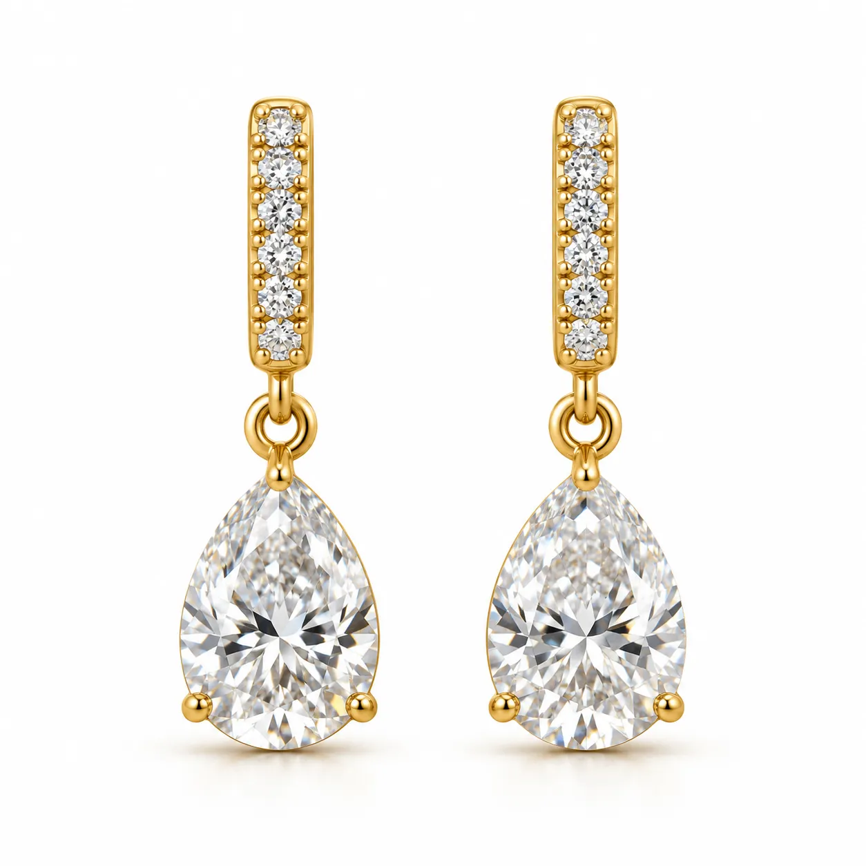 Pear Cut Lab Grown Diamond Drop Earrings – 1.40 Carat Pear Cut Lab Grown Diamond Drop Earrings for Women 1.40 Carat