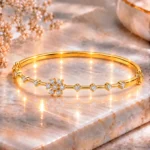 Elegant 18K Floral Line Lab Grown Diamond Gold Bracelet for Women - Image 3