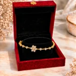 Elegant 18K Floral Line Lab Grown Diamond Gold Bracelet for Women - Image 4