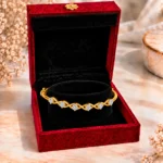 Elegant 18K Leaf Drop Lab Grown Diamond Gold Bracelet for Women - Image 4