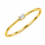 18K emerald cut solitaire lab grown diamond gold bracelet for women