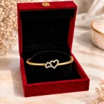 Elegant 18K Double Heart Lab Grown Diamond Gold Bracelet for Women - Image 4