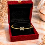 Elegant 18K Five Stone Floral Lab Grown Diamond Gold Bracelet for Women - Image 4