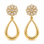 Floral Marquise Lab Grown Diamond Drop Earrings for Women 1 Carat