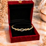 18K Gold Twisted Infinity Lab Grown Diamond Bracelet for Women - Image 4