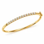 18K gold round cut lab grown diamond tennis bracelet for women