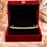18K Gold Round Cut Lab Grown Diamond Tennis Bracelet